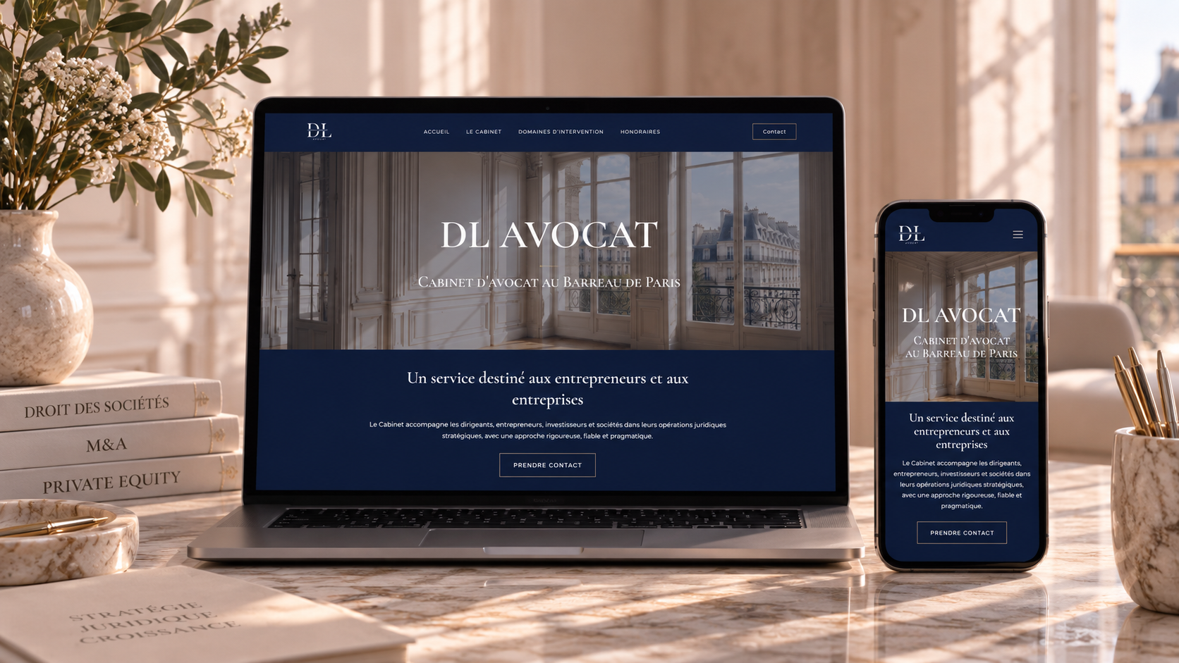 Réalisation de site vitrine professionnel pour DL Avocat